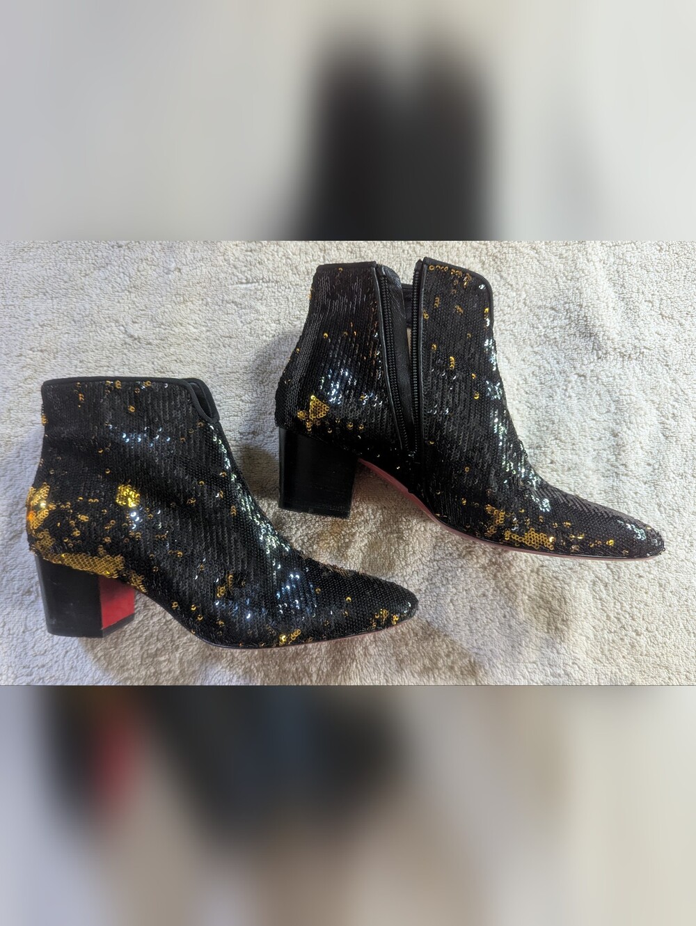 🚨STUNNING Christian Louboutin Disco 70s Paillettes Sequin Ankle Boots Size 37